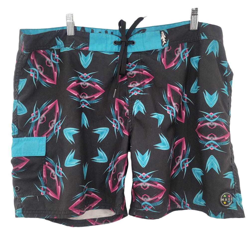 MAUI and‎ Sons Men's Swim Shorts Floral Pattern Size 38
